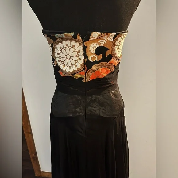 Custom Anne Namba strapless silk gown sz s